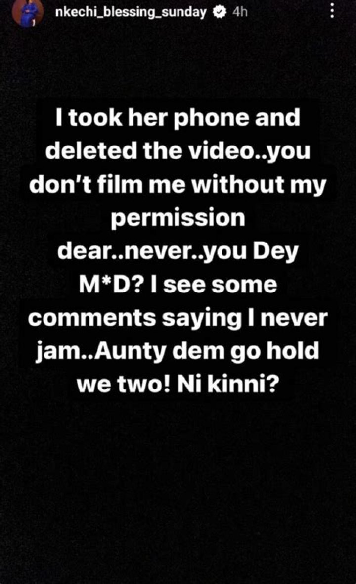 
“I Would’ve Destroyed Your Phone”- Nkechi Blessing Blows Hot, Berates Fan For Recording Her In Hotel Without Her Permission 